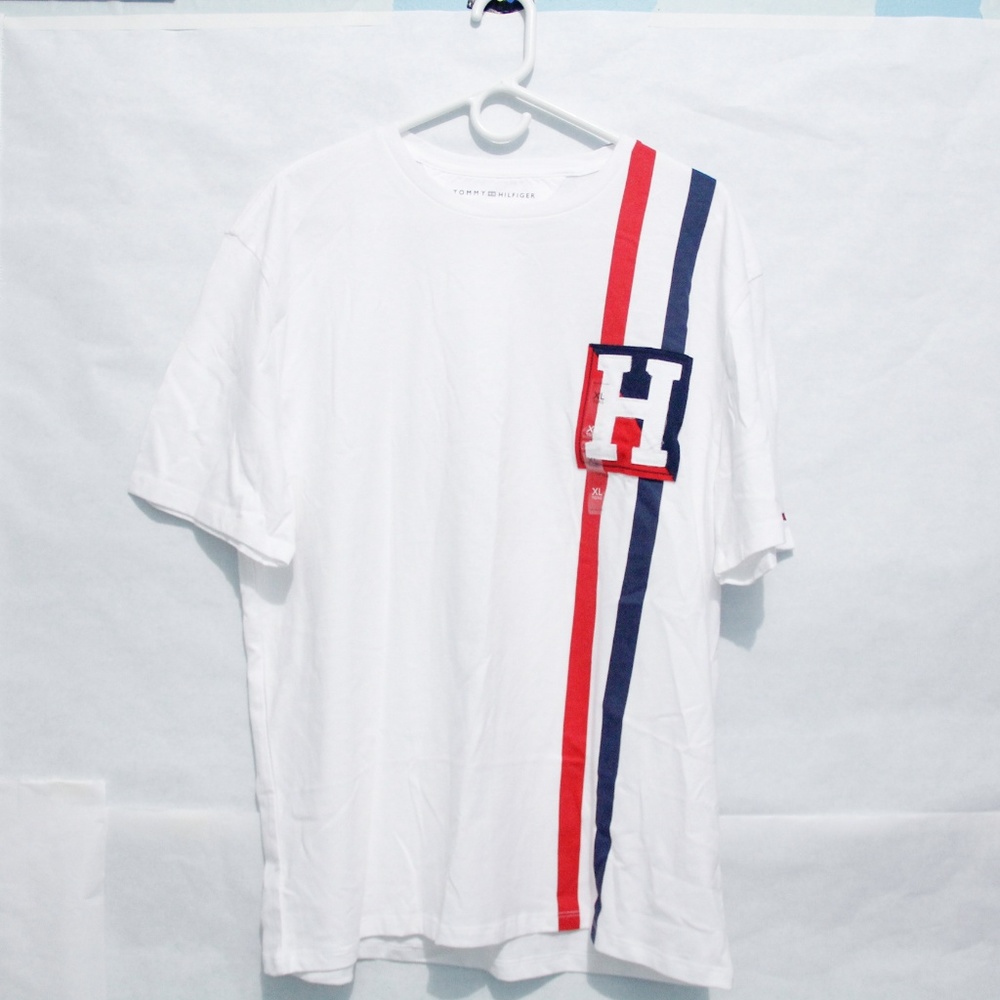 Tommy Hilfiger Mens Polo H Logo Shirt White Xl